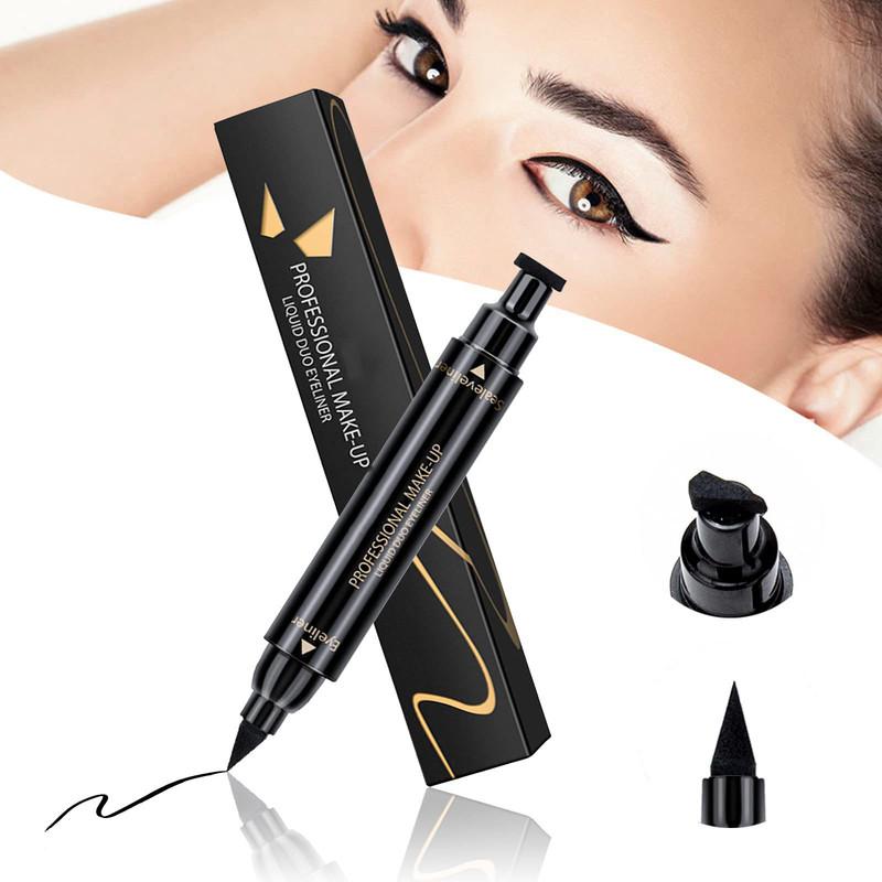 Winged Eyeliner Stamp, Eyeliner Liquid Liner, Black Eyeliner Waterproof Eyeliner Long-lasting Liquid Eyeliner & Smudgeproof Makeup Eyeliner Quadrilateral Stamp