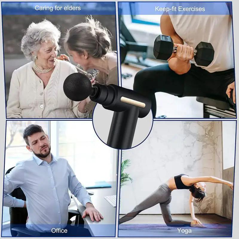 Portable Black Massage Gun, Compact Design, Relieve Shoulder, Neck & Foot Tension in Minutes Comfort