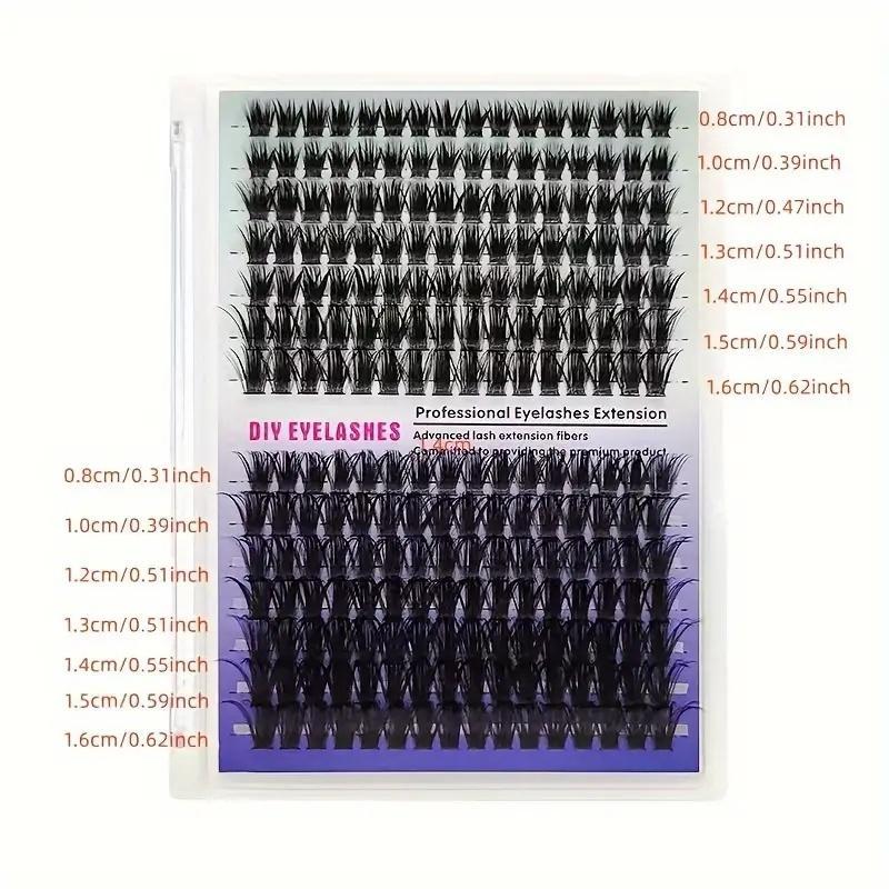 Individual False Eyelashes with Eyelash Glue & Tweezers, 3 Boxes Natural Look Eyelash Extensions, Self Grafting Curl Eyelashes, Eye Makeup Accessories