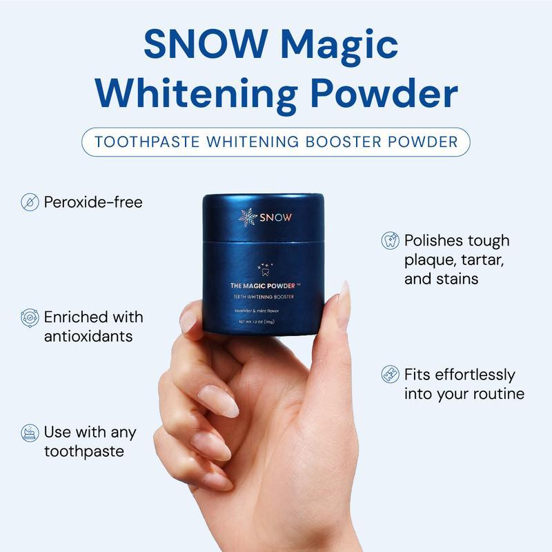 Snow Teeth Whitening Magic Powder Infused with Calcium Carbonate for White Teeth | Lavender & Mint