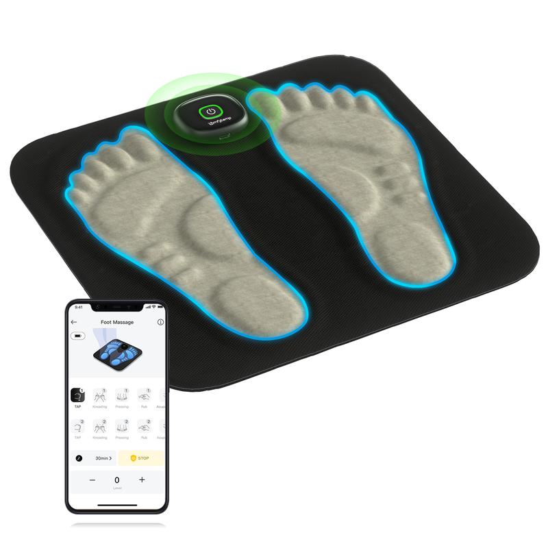 Comfytemp APP Foot Massager, Wireless Foot Massager Mat for Plantar Fasciitis, Muscle Relax, Portable Feet Massager Pad with 12 Modes & 20 Intensities Comfort