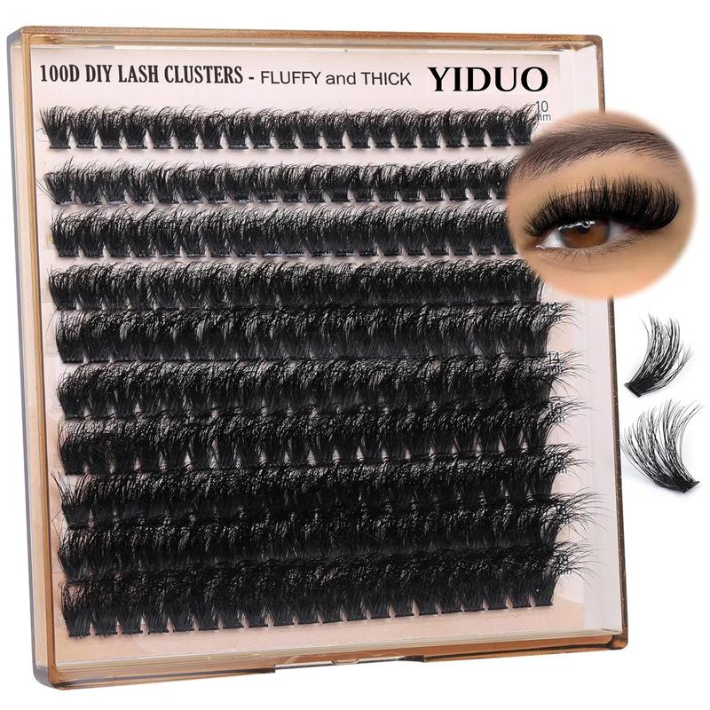 Fluffy Thick Lash Clusters, 200pcs box 10-18mm Mixed Length D Curl Lash Clusters, Wispy Individual Eyelash Extensions Clusters, DIY Fluffy Lash for Beginners, Makeup Set, Christmas Gift