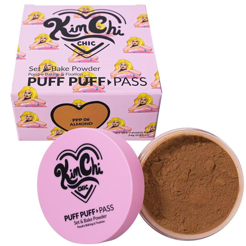 KimChi Chic Puff Puff Pass Set & Bake Powder with Rice Powder & Vitamin-E, Lightweight & Translucent Makeup, Cosmetic Setting Powder - BFCM