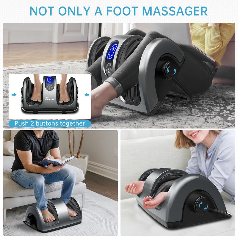 TISSCARE 2024 Upgraded Shiatsu Foot Massager with Heat - Enhanced Circulation & Pain Relief, Deep Kneading Therapy, Remote Control - Ideal for Neuropathy, Plantar Fasciitis & Diabetics