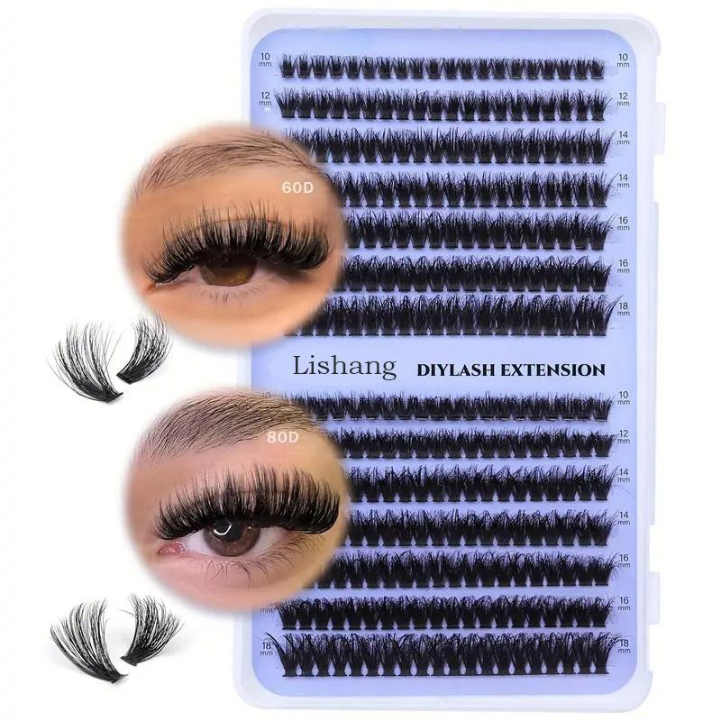 Individual False Eyelashes with Eyelash Glue & Tweezers, 3 Boxes Natural Look Eyelash Extensions, Self Grafting Curl Eyelashes, Eye Makeup Accessories