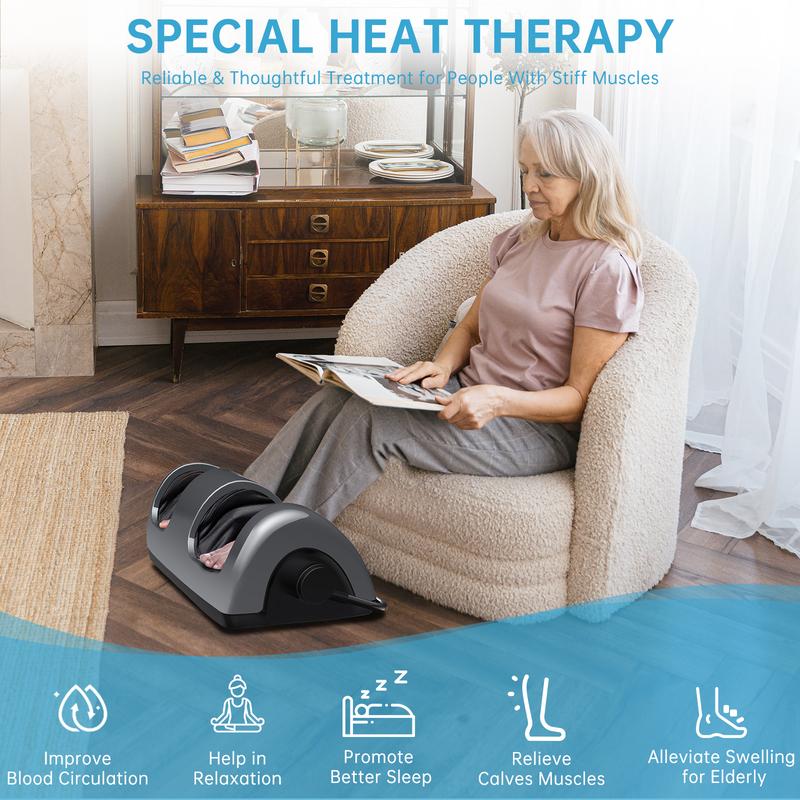 TISSCARE 2024 Upgraded Shiatsu Foot Massager with Heat - Enhanced Circulation & Pain Relief, Deep Kneading Therapy, Remote Control - Ideal for Neuropathy, Plantar Fasciitis & Diabetics