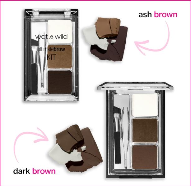 wet n wild Ultimate Eyebrow Makeup Kit, Eyebrow Powder Dark Brown, Brow Hair Removal Tweezers, Wax, Brush