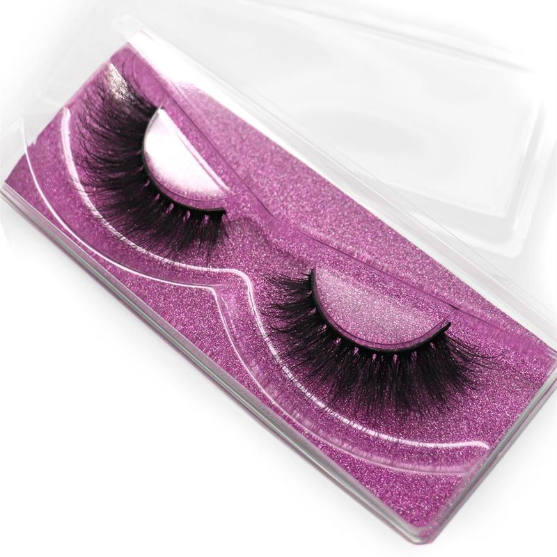 Long Fluffy False Strip Lashes, 1 Pair Wispy Cat-Eye Look Faux Eyelashes, Natural Look Eyelash Extensions, Volumized Eyelashes