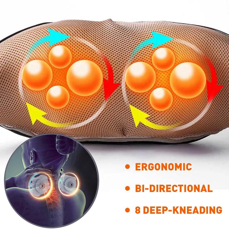 Home Massage, Shiatsu Back Shoulder and Neck Massager with Heat, Electric Deep Tissue 3D Kneading Massage for Neck, Back, Shoulder, Foot and Leg, Portable for Car Use, Best Gifts for Women Men Mom Dad