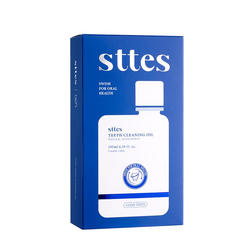 Sttes coconut oil mouthwash oil: rich in vitamins and pure peppermint essential oil, fresh breath, protect teeth and gum health 195ML