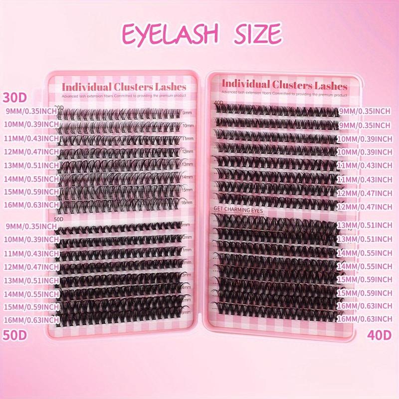 Individual False Eyelashes with Eyelash Glue & Tweezers, 3 Boxes Natural Look Eyelash Extensions, Self Grafting Curl Eyelashes, Eye Makeup Accessories