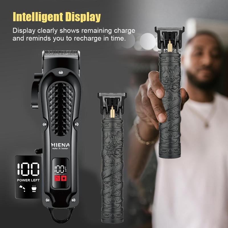 Cordless Hair Trimmer, 1 Box Rechargeable Lithium Battery Haircutting Kit with Digital Display, Professional Haircutting Kit for Grooming, Christmas Gift