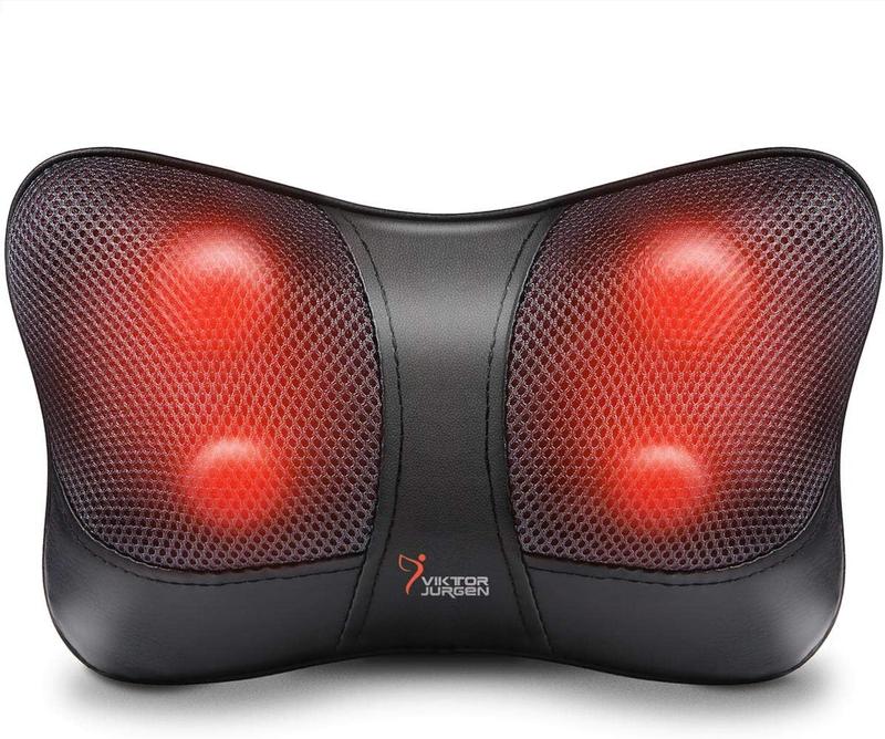 Christmas Gifts for Mom Dad from Daughter Son, Back Massager with Heat, Shiatsu Kneading Massage Pillow for Neck, Shoulder,Lower Back, Unique Gifts for Men,Women,Mothers Day, Fathers Day