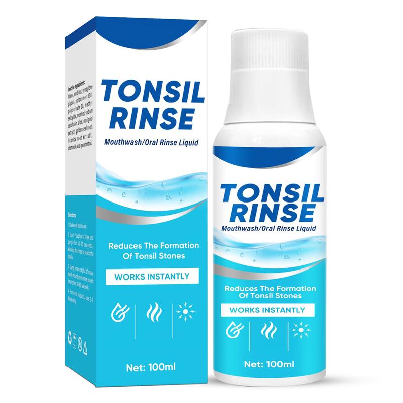 Tonsil Stone Remover Mouthwash, Natural Oral Rinse Liquid to Soothe Tonsils & Bad Breath Treatment, No-Paraben & Alcohol-Free Breath Freshens Tonsil Stone Mouthwash Slim Retainer