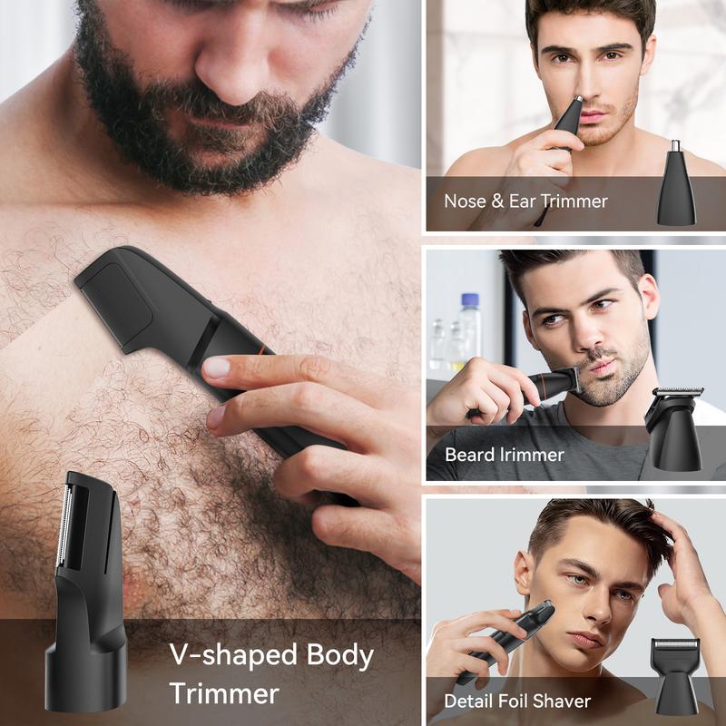 MAXGROOM 4 in 1 Body Hair Trimmer for Men, Men's Groin & Pubic Hair Trimmer, Waterproof Manscape Trimmer Kit with Adjustable Limit Comb & V-Shaped Trimming Head for Comfy Whole Body Grooming,Gift For Halloween & Christmas & Fall, Fall Gift