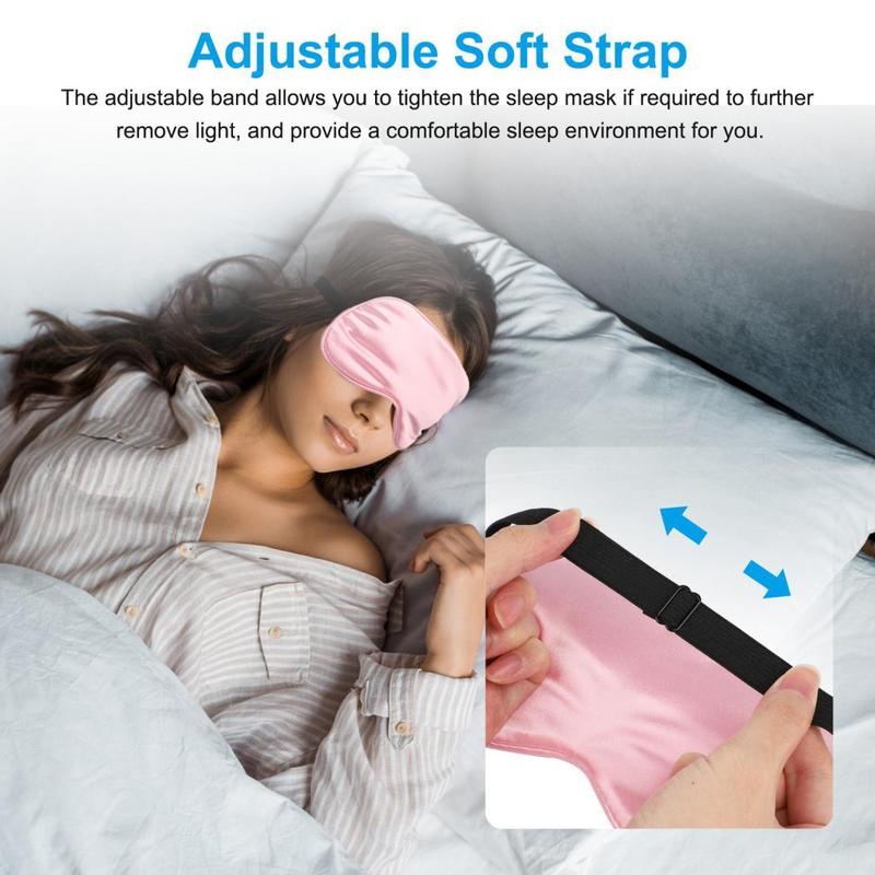 3pcs set Sleeping Eye Mask, Silk Eye Mask with Adjustable Strap for Night Travel Nap