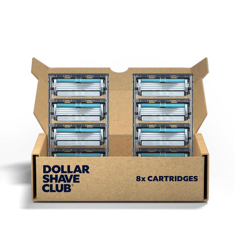 Dollar Shave Club | 4 Blade Razor Refills (8 Pack) | Swift Rinse Blades for Longer and Thicker Hair No brand