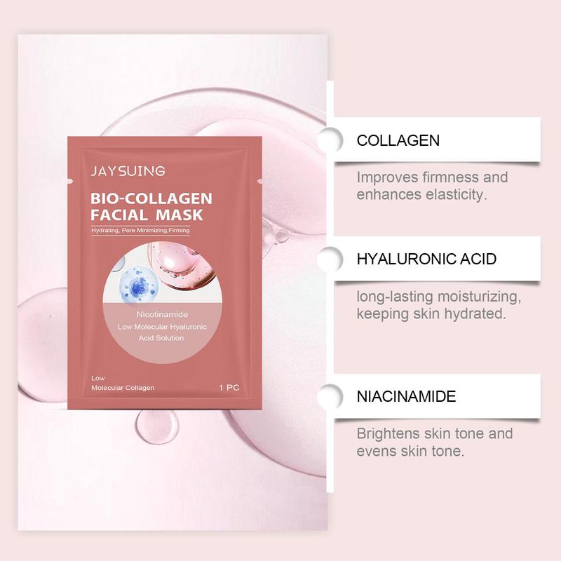 Collagen Facial Mask, 5 Boxes Moisturizing Facial Mask, Hydrating Facial Mask, Face Mask for Women & Men, Skin Care Product for Daily Use