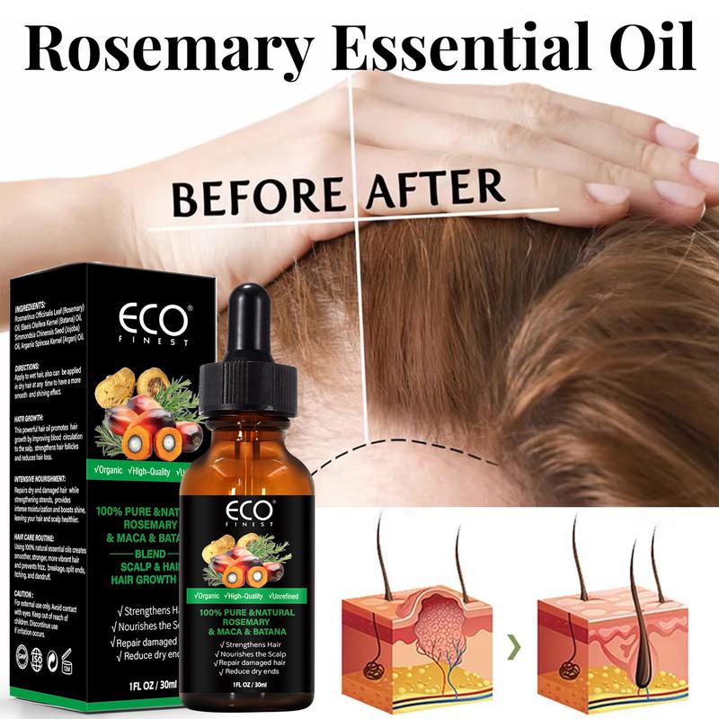 Rosemary & Batana Oil -Blended with Jojoba & Argan Oil-100% Organic Essential Oil forHair Haircare Daily Repairing Restore Moisture Vitamins