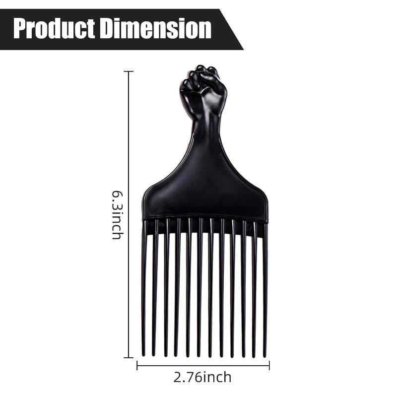 Black Afro Comb, Hair Pick for Curly Hair, Plastic Afro Pick for Women and Men, Detangle Wig Braid Hair Styling Comb, Hair Pick Comb for Styling, Curly Hair Comb…