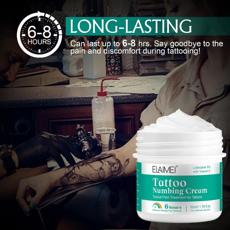 Long Lasting Tattoo Numbing Cream, Moisturizing and Smoothing Tattoo Cream, Body Care Product for Men & Women, Professional Tattoo Accessories