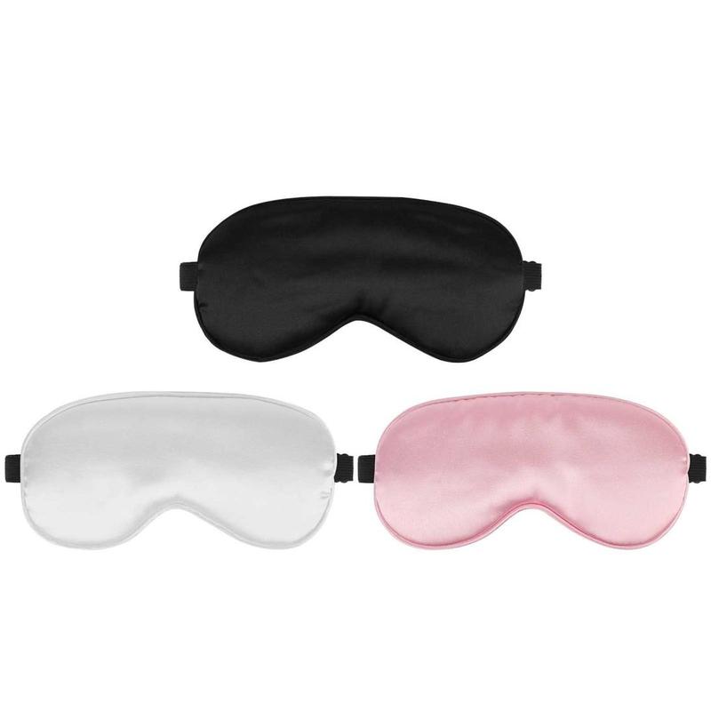 3pcs set Sleeping Eye Mask, Silk Eye Mask with Adjustable Strap for Night Travel Nap