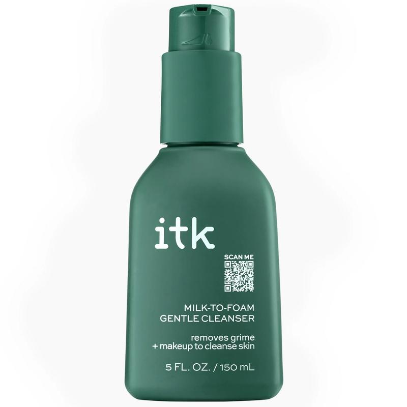 ITK Skincare Milk-to-Foam Gentle Cleanser Pro vitamin B5 2-in-1 Face Wash + Makeup Remover