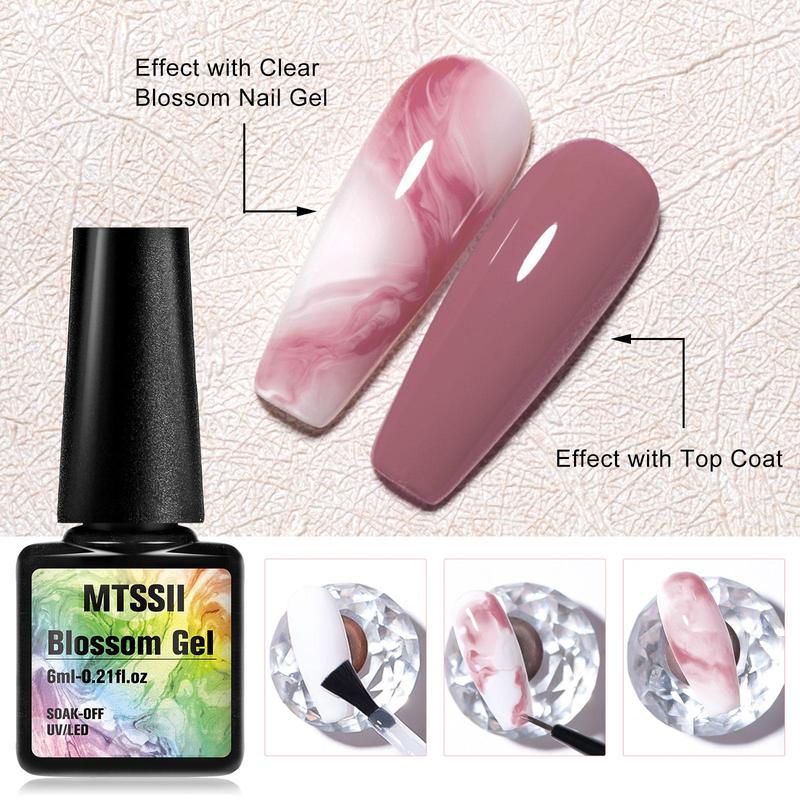 Gel Nail Polish Set, 8 Counts set Quick Blend Watercolor Ink for Marble & Floral Effects, Long-lasting Salon Quality, Glossy Finish, Nail Art & Nail Polish for Women & Girls