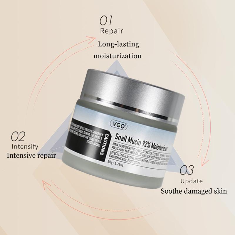 VGO Snail Mucin 92% Moisturizer Daily Face Gel Cream for Dry & Sensitive Skin,Cleanser Skincare,Face Serum,Serum for Women and Men and VGO Vitamin C Facial Serum Essence,Set Acne Gentle Radiance Comfort Hydrate Moisture Cleansing gentle moisturizer