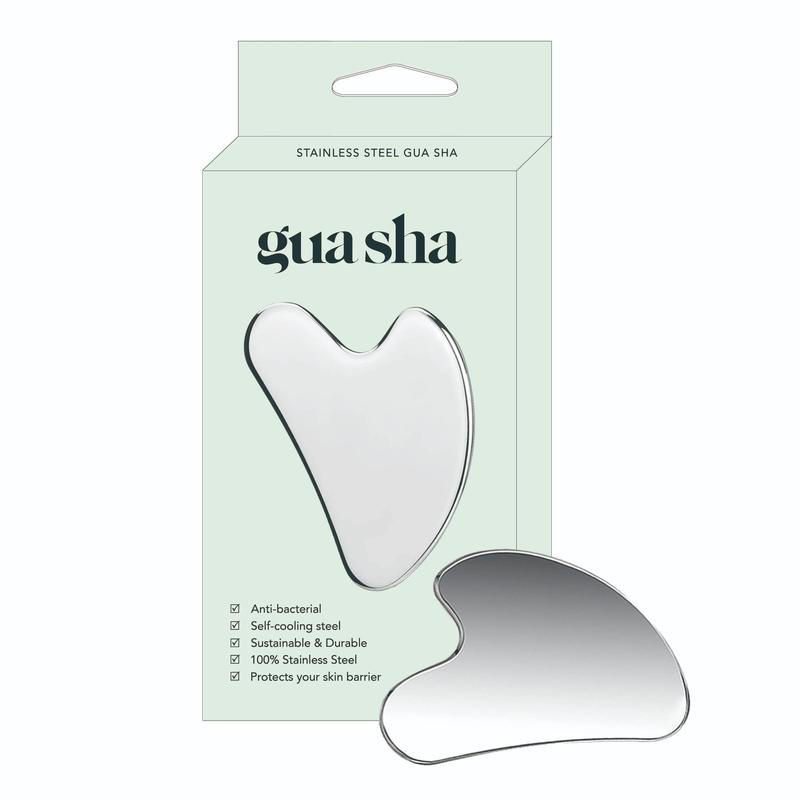 Stainless Steel Gua Sha Facial Tool, Gua Sha Massage Tool for Face and Body, Lymphatic Drainage, Facial Tension, Durable Stainless Steel Gua Sha Tool with Box