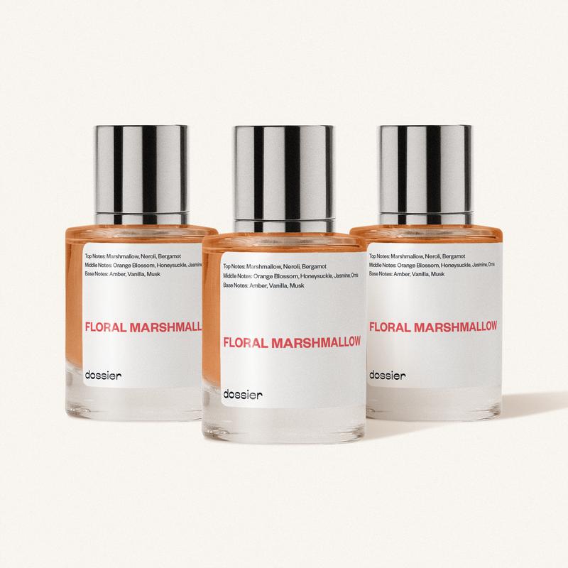 Floral Marshmallow, Dossier, Women Perfume, 50ml-100ml-150ml, Eau de Parfum, Marshmallow, Neroli, Bergamot, Orange Blossom, Honeysuckle, Jasmine, Orris, Amber, Vanilla, Musk