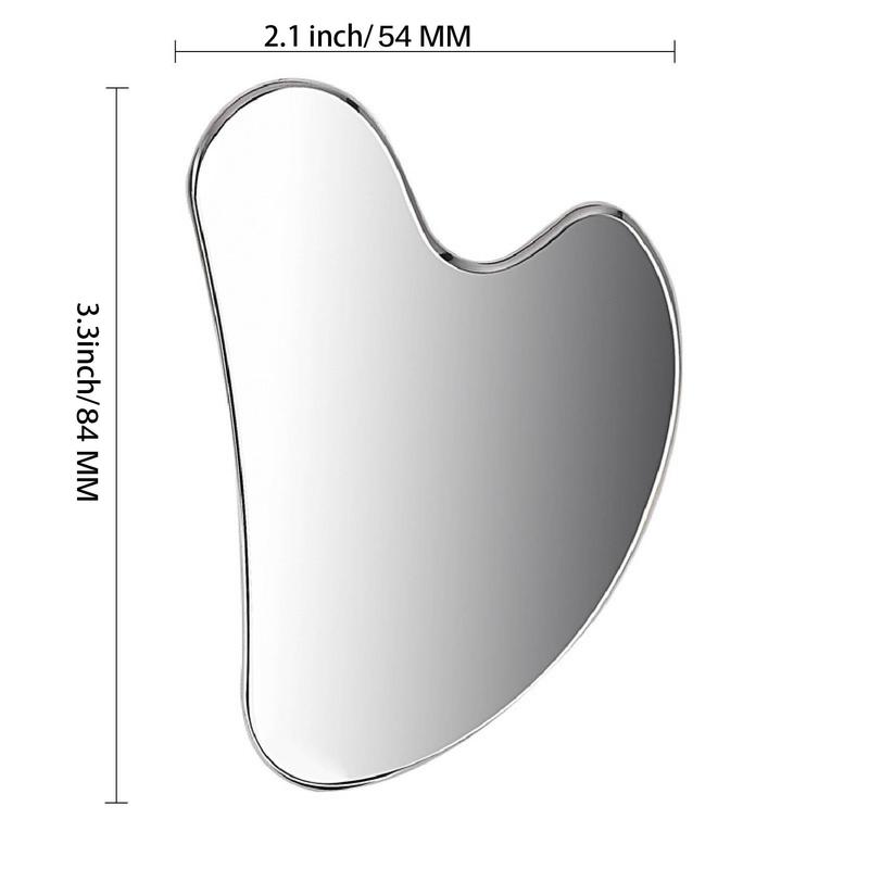 Stainless Steel Gua Sha Facial Tool, Gua Sha Massage Tool for Face and Body, Lymphatic Drainage, Facial Tension, Durable Stainless Steel Gua Sha Tool with Box