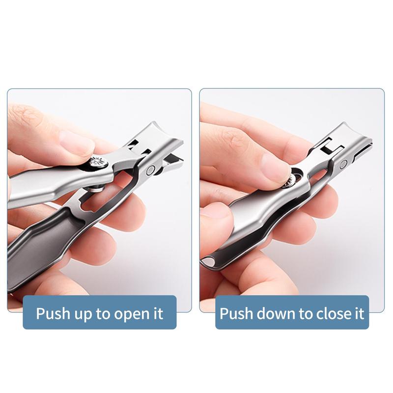 Stainless Steel Nail Clipper, 1 Box Ultra Wide Jaw Opening Nail Clipper with Nail File, Ultra Sharp Stainless Steel Nail Clippers for Tough Nails, Christmas Gift