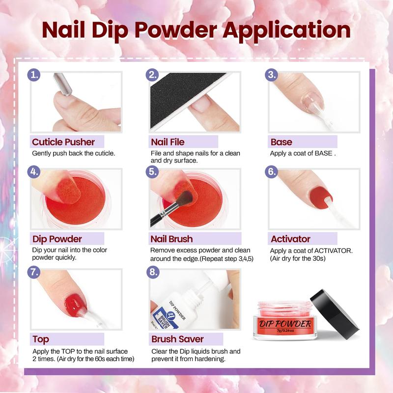 Dip Powder Nail Kit- 56 Color Nail Dip Powder Starter Kit Quick Drying Dip Powder for Home Salon Dipping Nail Manicure