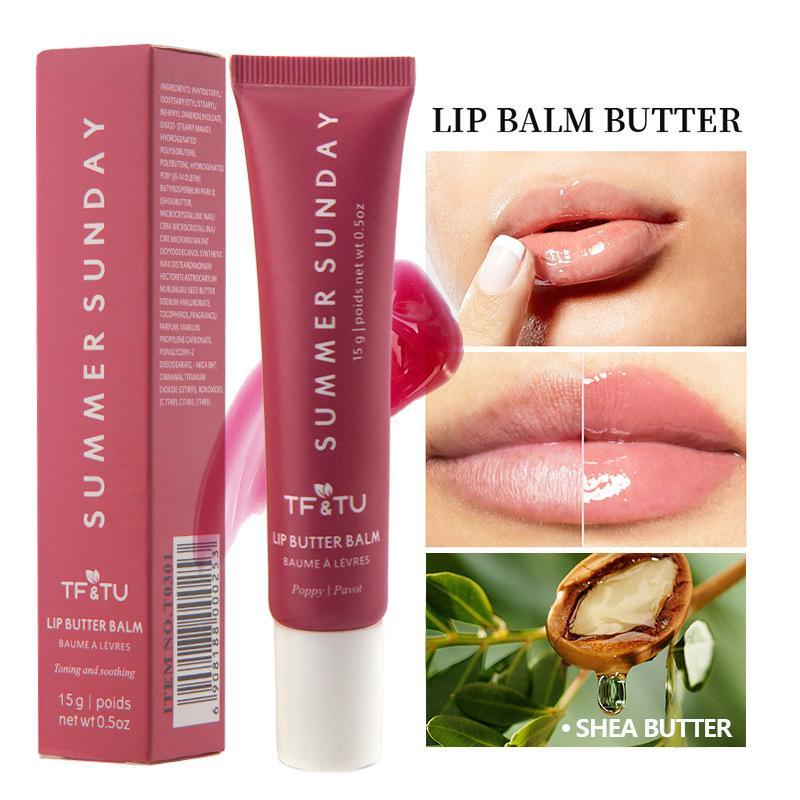 Lip Butter Balm, Tinted Lip Balm, Conditioning LipMask, for Instant Moisture, Shine and Hydration -Sheer-Tinted, Soothing Lip Care SkincareMoisturizer cherry lip