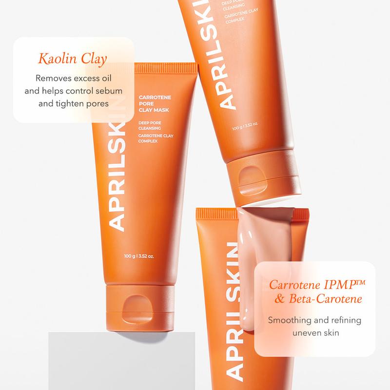 [APRILSKIN Official Shop] Carrotene Pore Clay Mask | 3-Min Quick Dry | Cares for Pores, Blackheads & Sebum | Korean Skincare | Glass Glow Cleansing Gentle