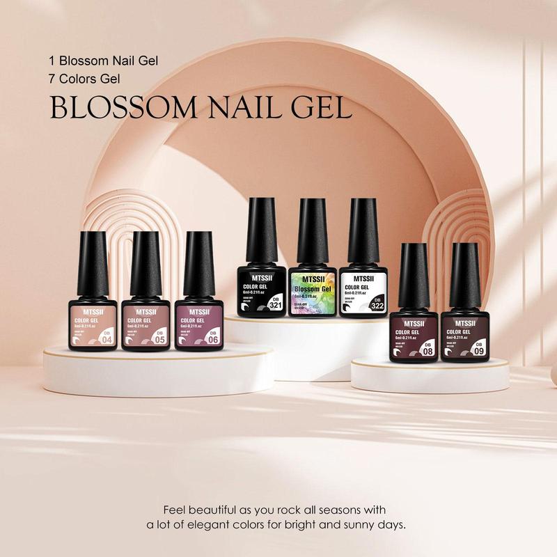 Gel Nail Polish Set, 8 Counts set Quick Blend Watercolor Ink for Marble & Floral Effects, Long-lasting Salon Quality, Glossy Finish, Nail Art & Nail Polish for Women & Girls