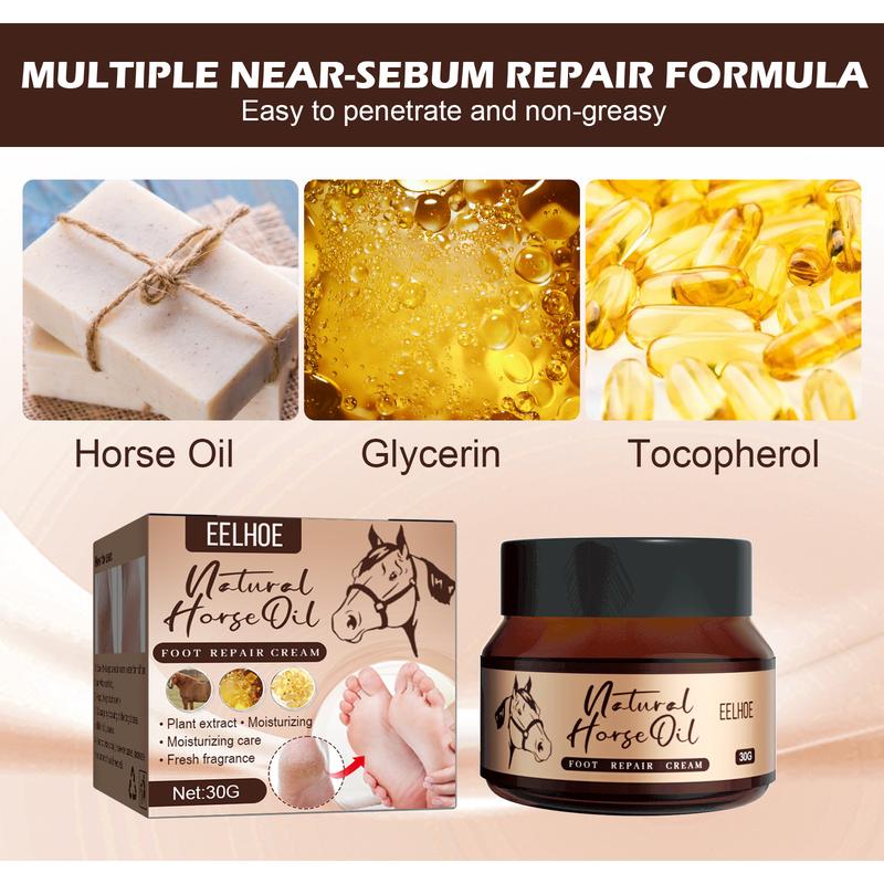 Horse Oil Foot Cream Hydrating and moisturizing Foot Care Cream to repair dry, cracked and peeling feet Smooth Nourishing