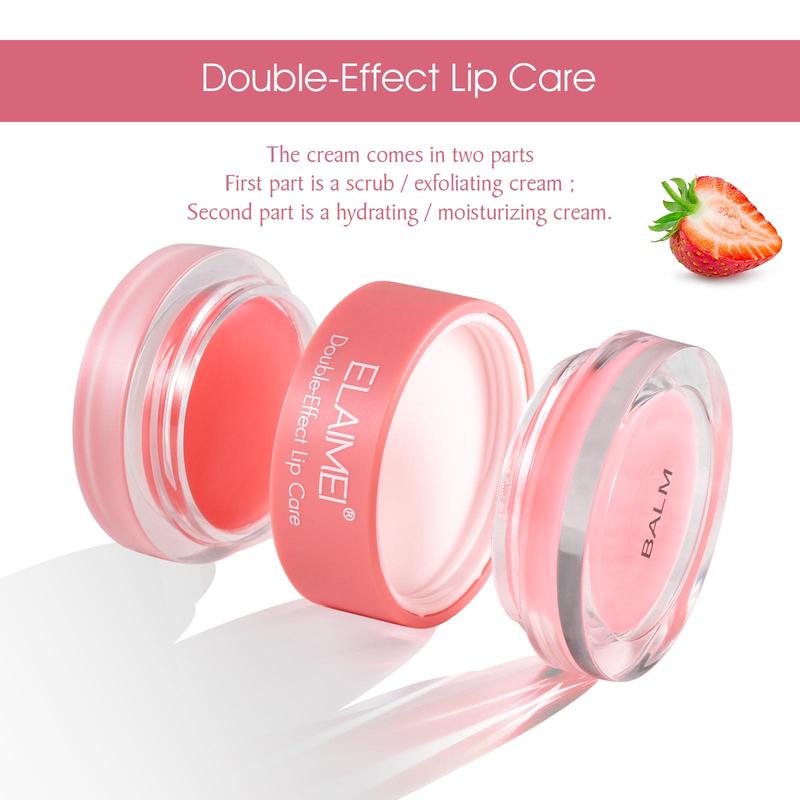 Strawberry & Peach Flavor Lip Care, 2 Counts set Moisturizing & Exfoliating Lip Mask, Hydrating Lip Care Product for Women & Girls