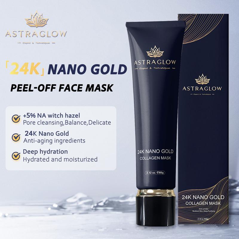 24K Nano Gold Peel-Off Face Mask with WitchHazel North America, Blackhead Remover & Anti-aging Mask for all skin types.