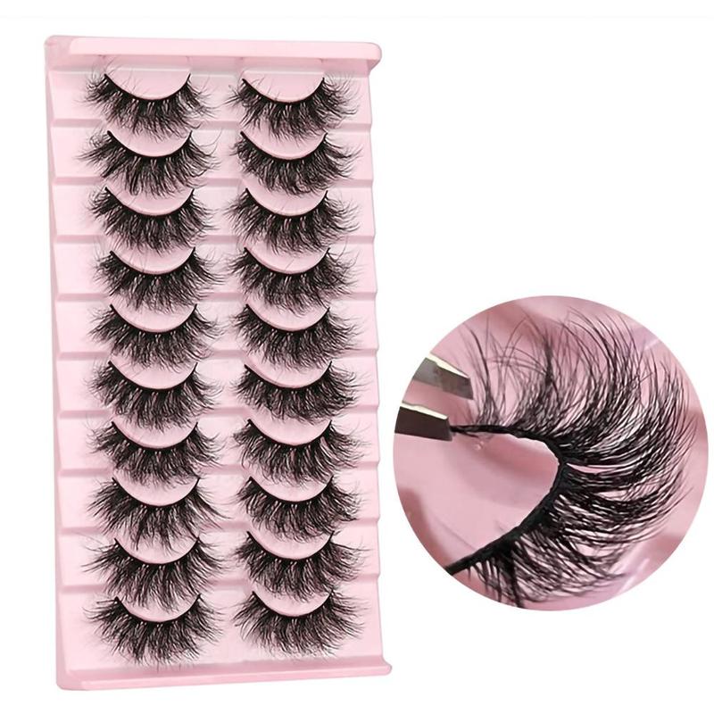 Long Lasting Dramatic Volume Lash Clusters, 10 Pairs Natural Curling Eye Makeup Strip Lashes for Daily & Summer Party Use, Eye Makeup, Lash Extension Kit, Christmas Gift