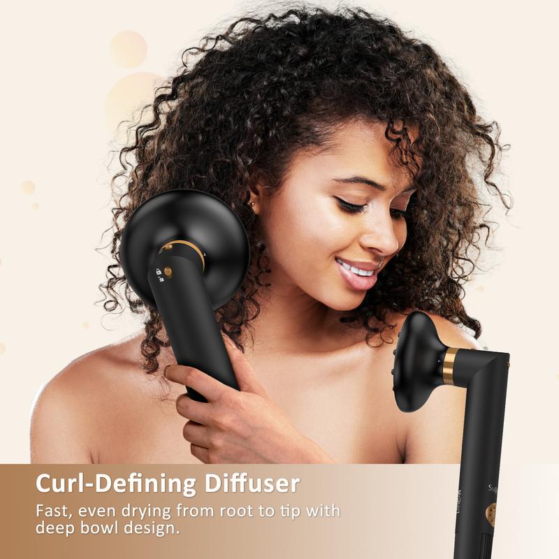 5-in-1 hair styler set high-speed powerful dryer curling wand straightening comb and oval brush Perfect for all hair type and styles Smoothing Comfort