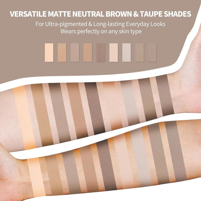 Mini Naked Eyeshadow Palette & Brown All Matte Neutral Nude Smoky Eye Shadow Make Up Pallet High Pigmented Naturing-Looking Ultra-Blendable Long Lasting Waterproof Makeup Compact Gentle Nourishing Pack Cosmetic