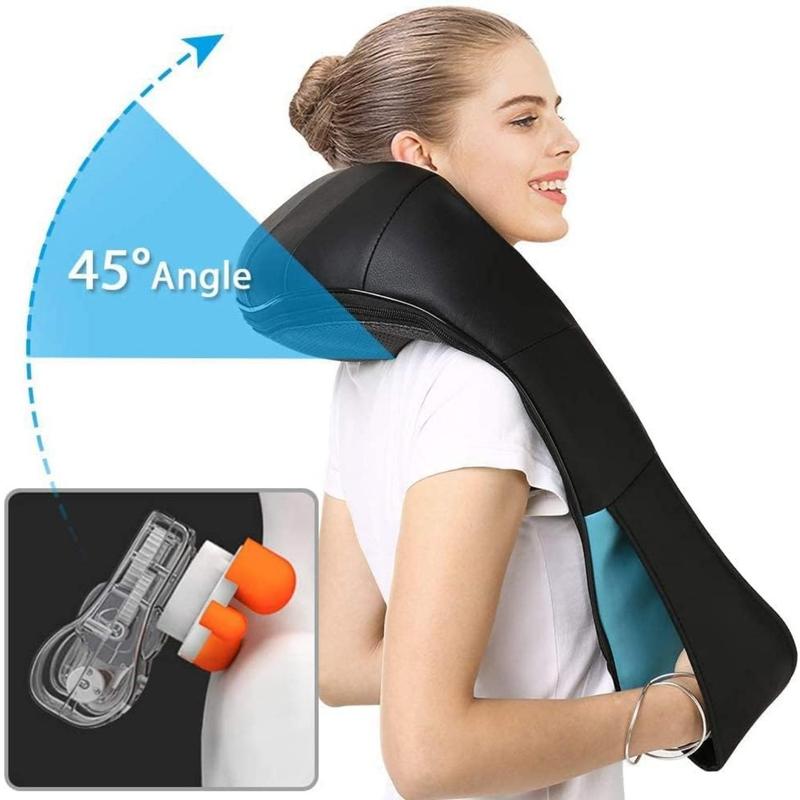 Electric Neck & Shoulder Massager, Portable Cordless Shoulder Massager with Heat, Deep Tissue 3D Kneading Pillow for Muscle Relaxation