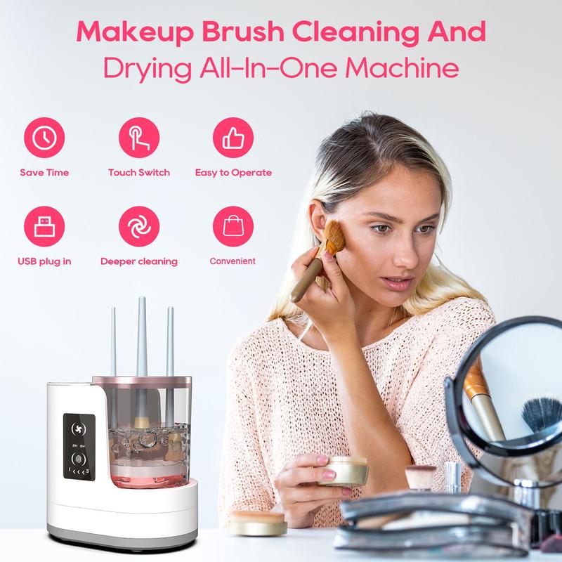 Makeup Brush Cleaning Machine, 1 Set Multifunctional Makeup Brush Cleaning & Drying Machine, Professional Makeup Tool for Women, Stocking Fillers Gift