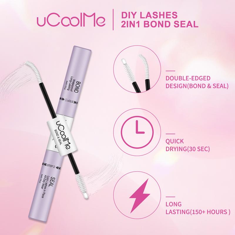 uCoolMe Lashes “Fairy Bloom” DIY Lash Extension Kit Manga Lash Clusters C Curl Individual Lashes Lash Clusters Kit Ultra-Thin Invisible Band Super Soft Eyelash Extension Kit WaterProof Lash Bond and Seal Lash Tweezers For Girls Christmas gift