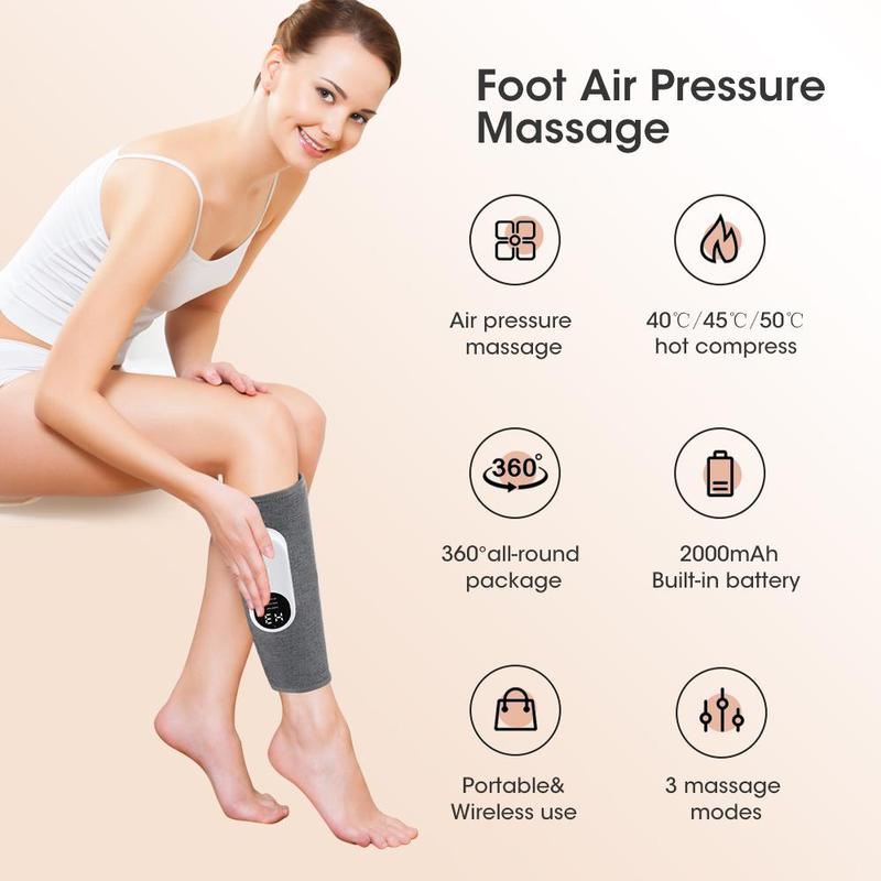 Electric Leg Massage Machine, Air Compression Massager with 3 Massage Modes, Thigh and Knee 360° All-round Leg Massager, Massager Electric Machine