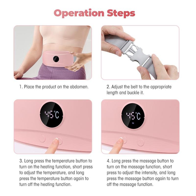 Menstrual Heating Pad, 1 Count USB Rechargeable Abdominal Massager, Uterine Warmer Belt, Personal Care Appliances for Women & Girls