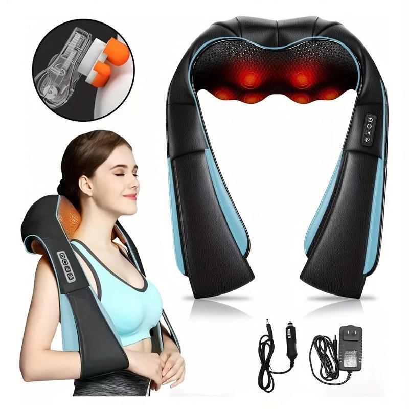 Electric Neck & Shoulder Massager, Portable Cordless Shoulder Massager with Heat, Deep Tissue 3D Kneading Pillow for Muscle Relaxation