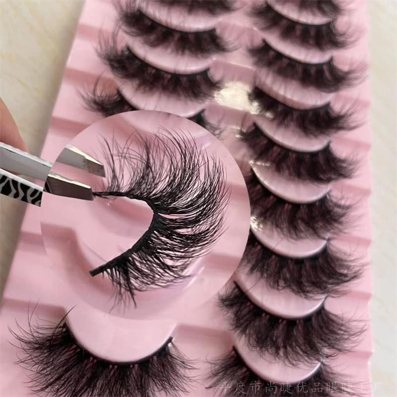 Long Lasting Dramatic Volume Lash Clusters, 10 Pairs Natural Curling Eye Makeup Strip Lashes for Daily & Summer Party Use, Eye Makeup, Lash Extension Kit, Christmas Gift